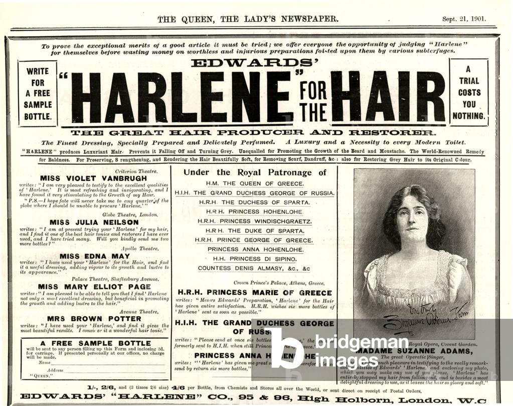 Harlene Magazine, advert, UK, 1900s