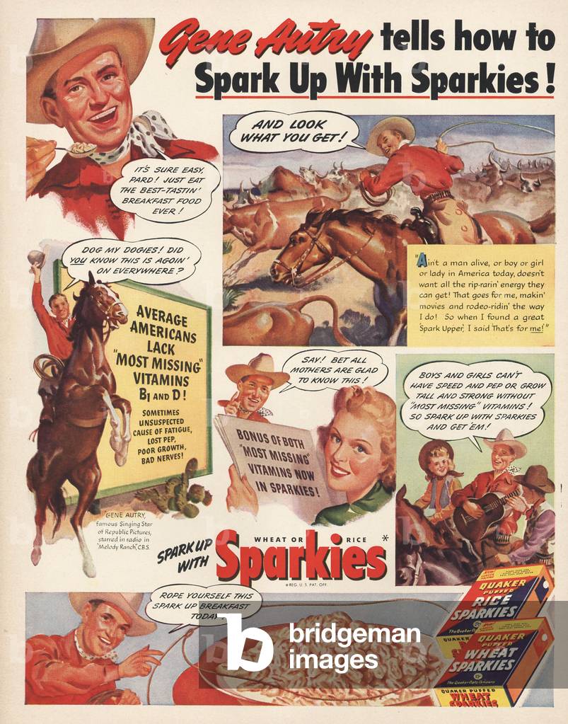 Quaker Sparkies Magazine, advert, USA, 1940s