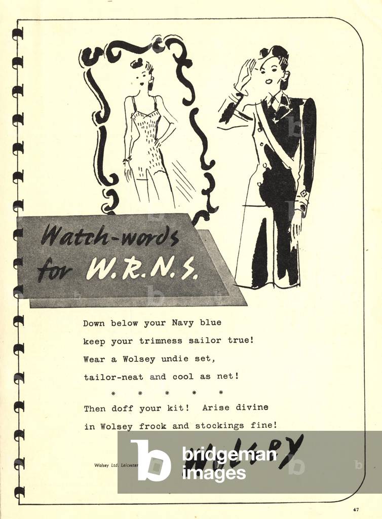 womens wolsey wrns WW2, 1940s (print)