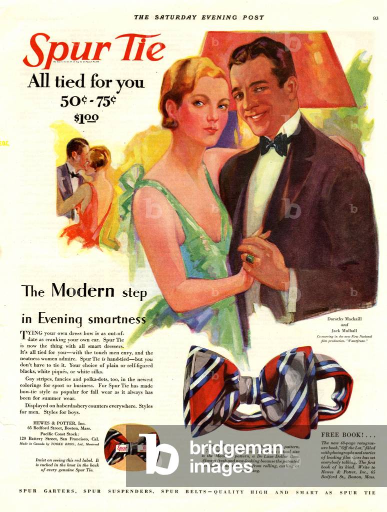 Spur Tie Magazine, advert, USA, 1920s