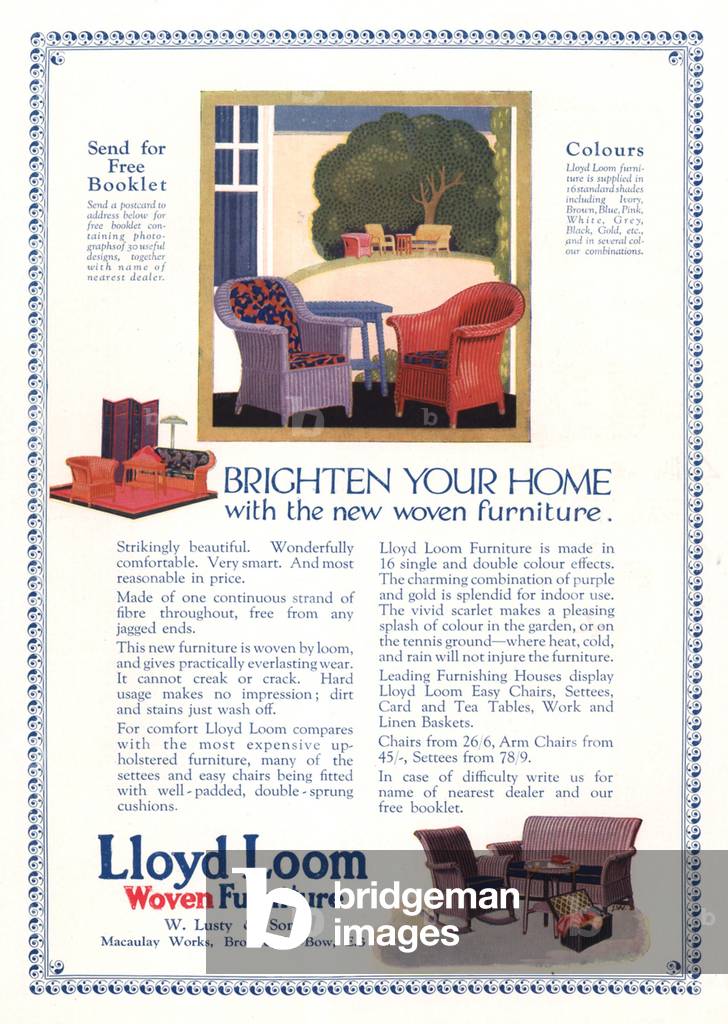Lloyd Loom Magazine, advert, UK, 1930s