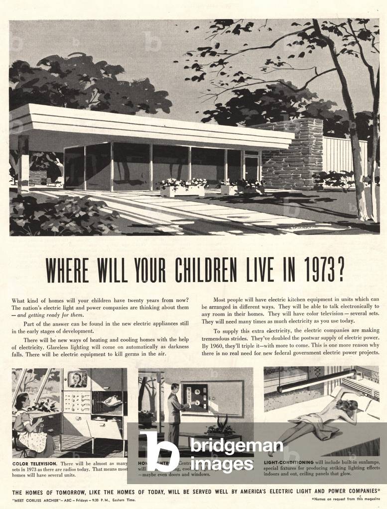 Homes of the future Magazine, advert, USA, 1953