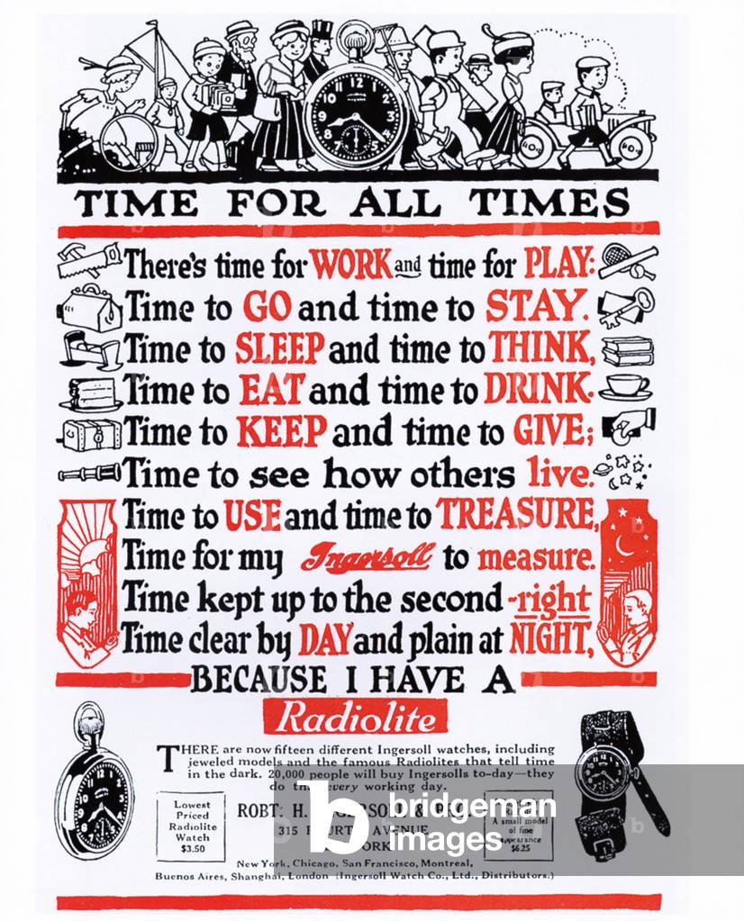 Ingersoll Radiolite Magazine, advert, USA, 1920s