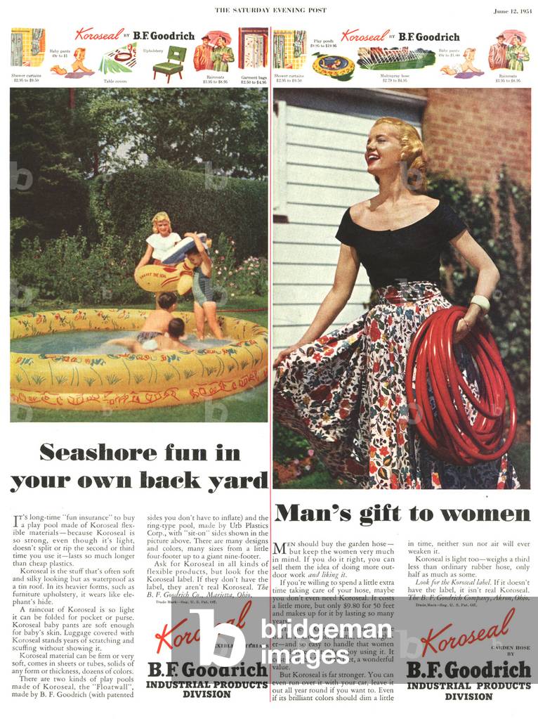 Koroseal, B.F. Goodrich Magazine, advert, USA, 1950s