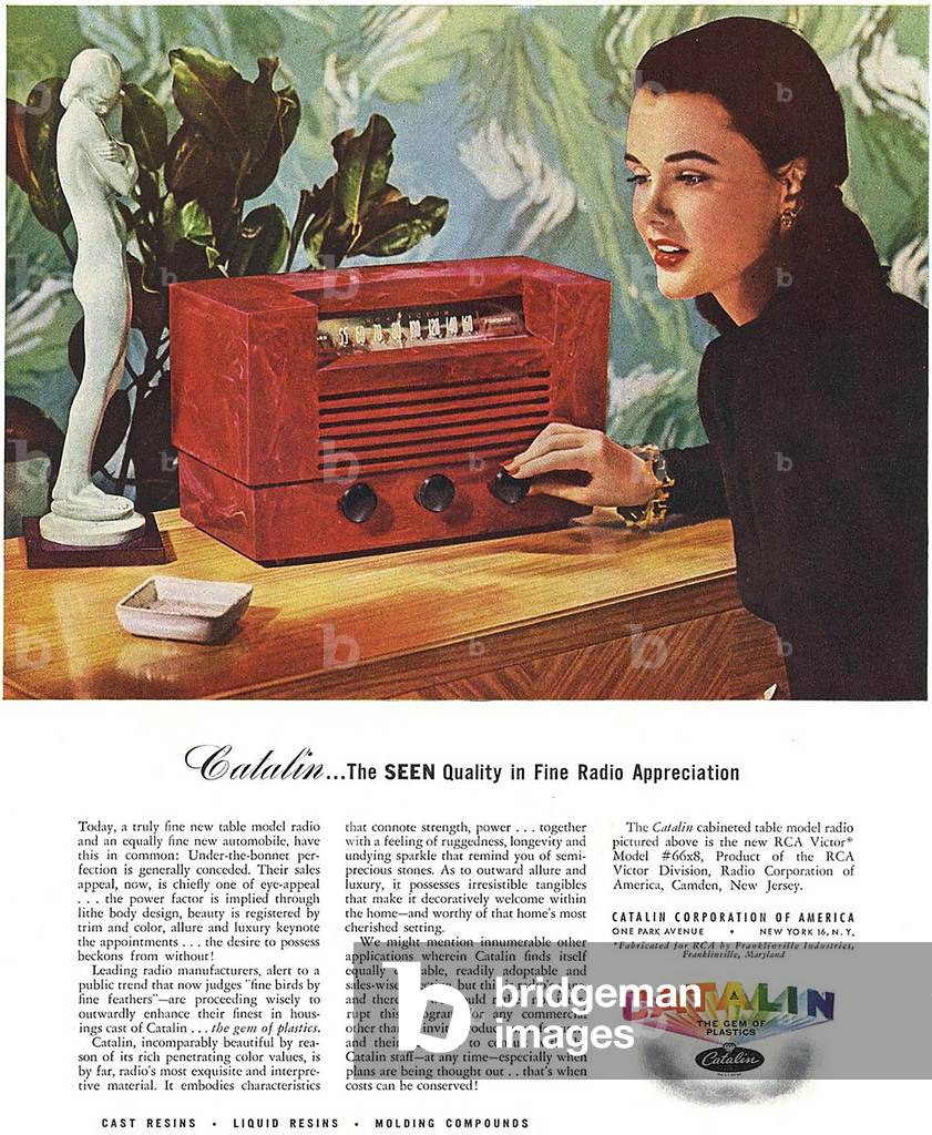 Catalin Magazine Advert, USA, 1940s