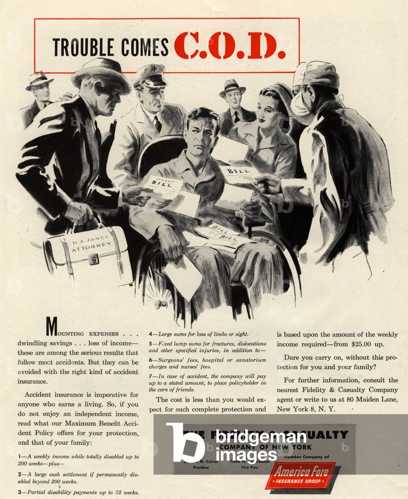 The Fidelity And Insurance Company Magazine, advert, USA, 1940s