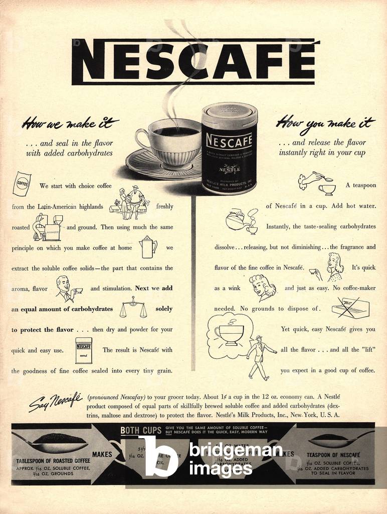 Nescafe Magazine, advert, USA, 1940s
