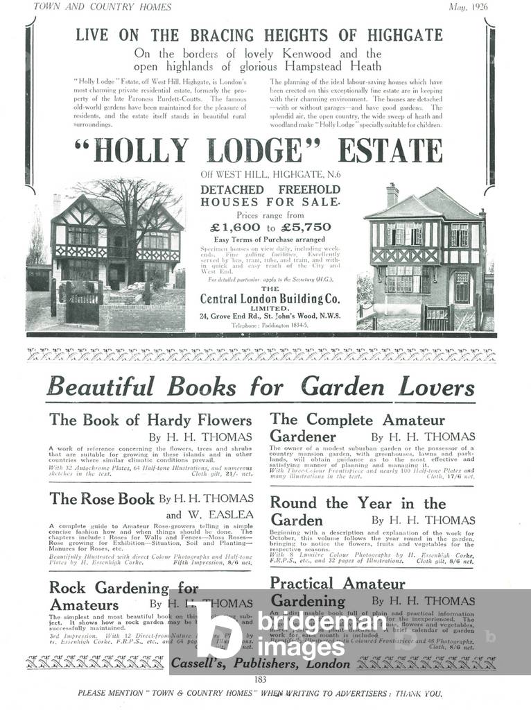 Central London Building Company Magazine, advert, UK, 1920s