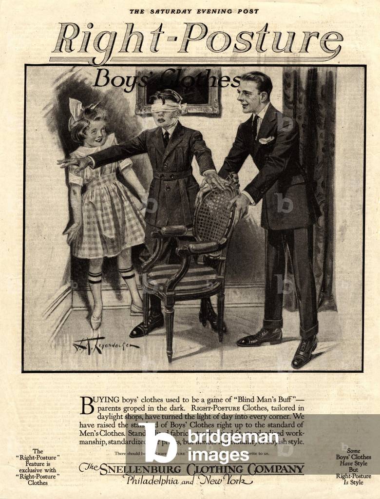 Snellenburg Clothing Company Magazine, advert, USA, 1920s