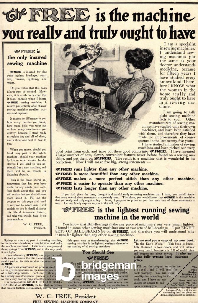 Sewing Machines Magazine, advert, USA, 1910s