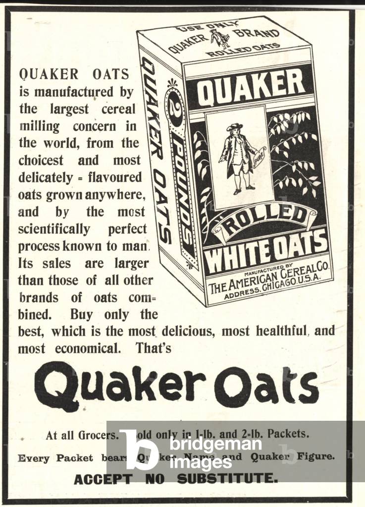 Quaker Oats Magazine, advert, UK, 1900s