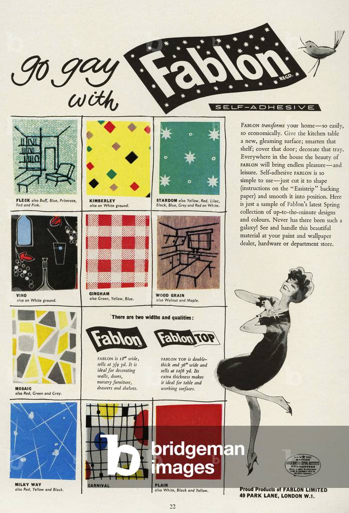 Fablon Magazine, advert, UK, 1950s