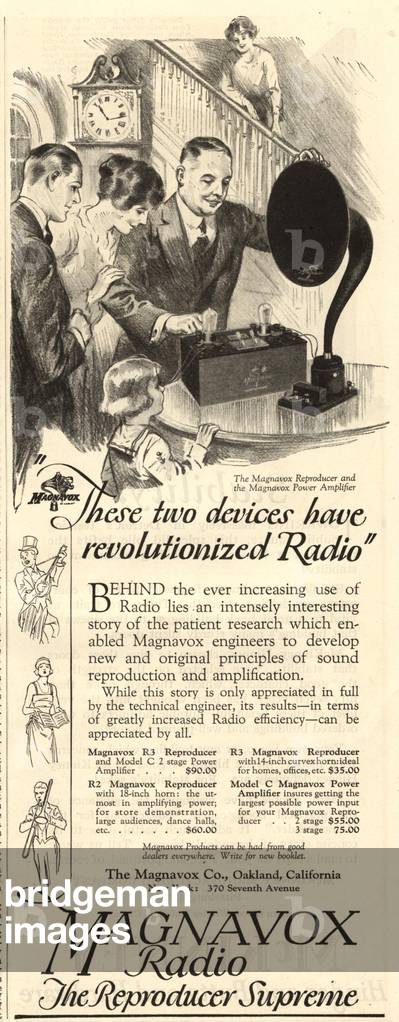Magnavox Radios Magazine, advert, USA, 1920s