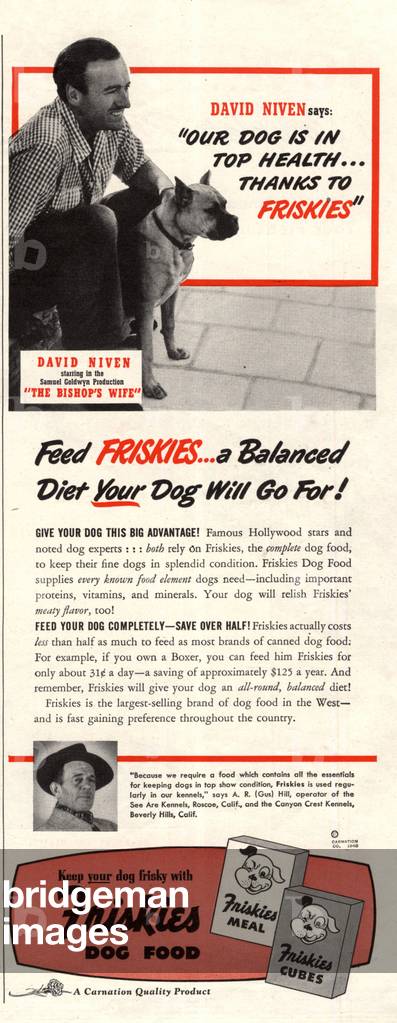 Friskies Magazine, advert, USA, 1940s