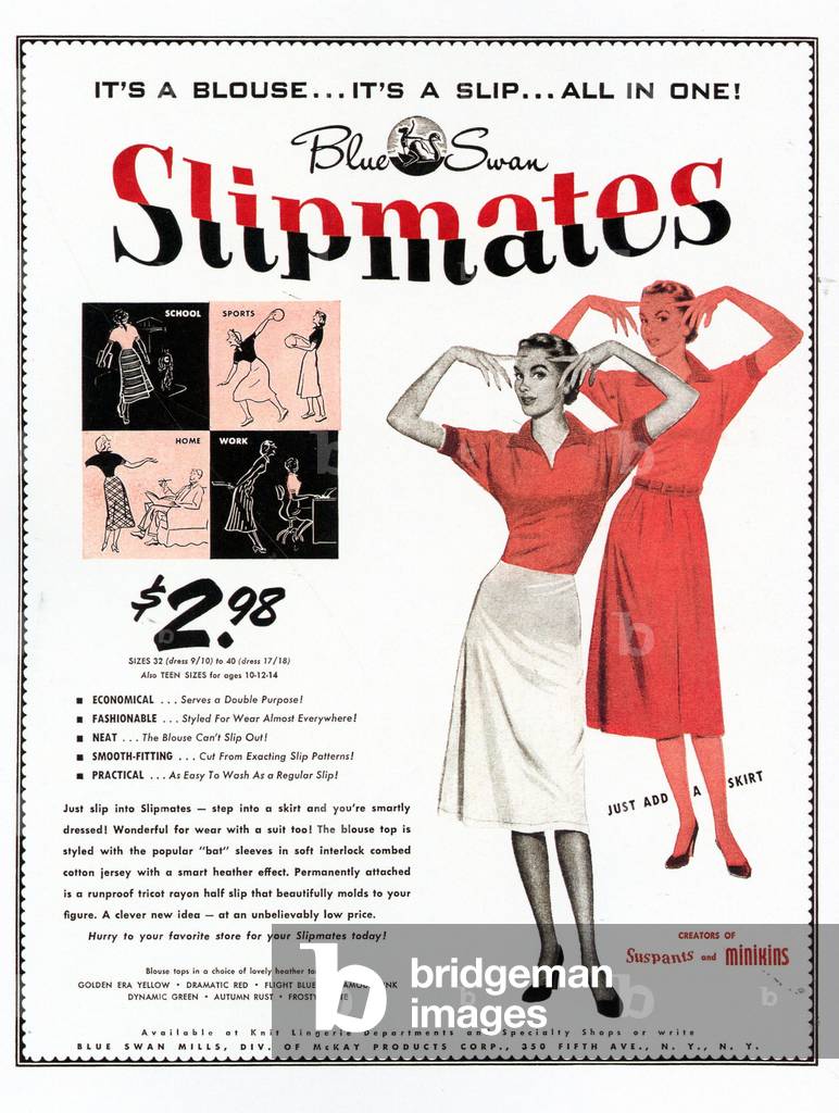 Slipmates Magazine Advert, USA, 1950s