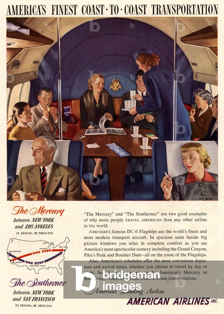 Airlines Magazine, advert, USA, 1940s