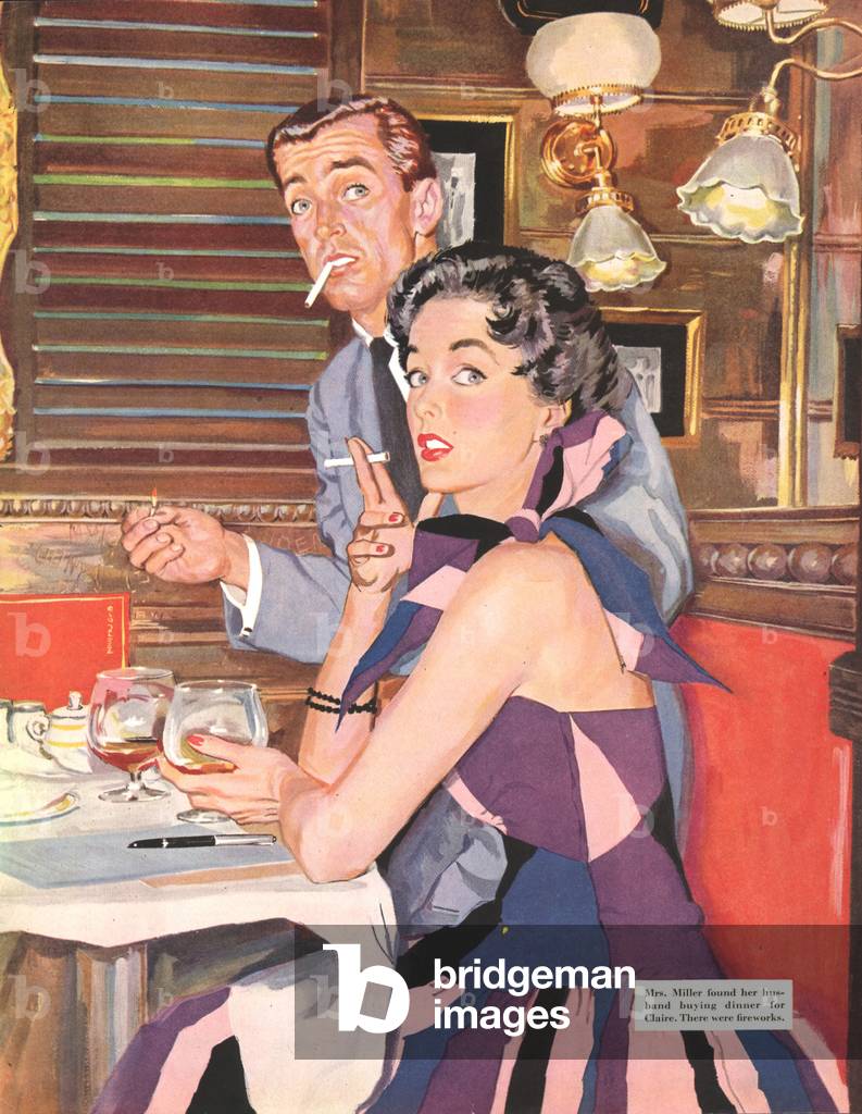 Startled Couple, Magazine Plate, USA, 1950s