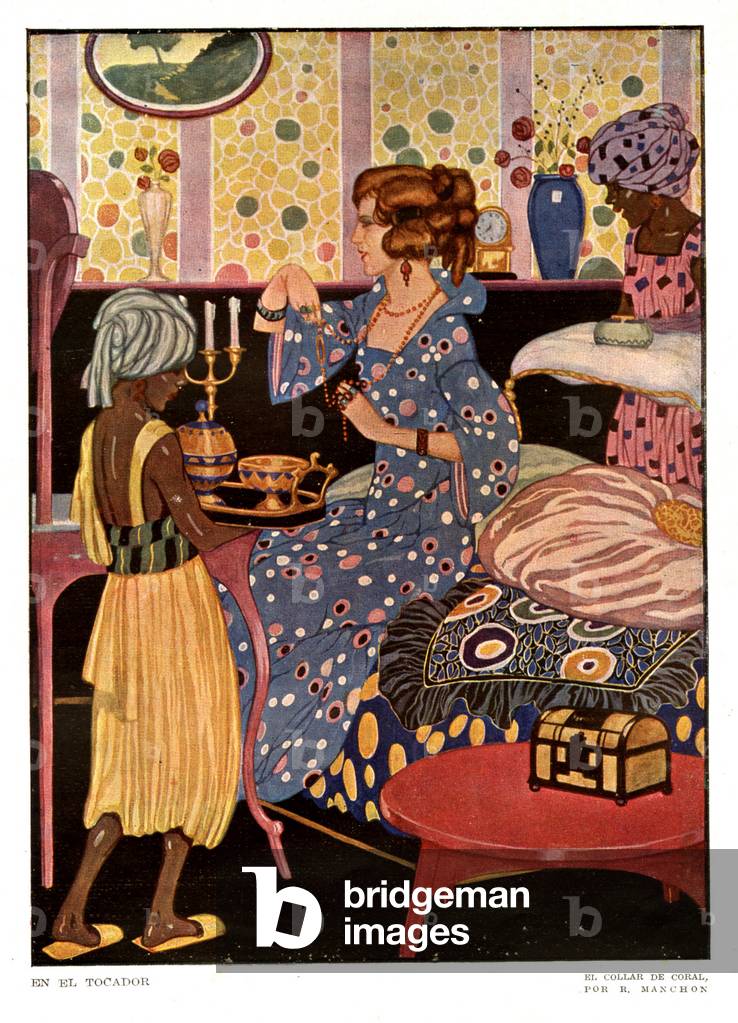 Spanish Afternoon Tea, Magazine Plate, Spain, 1920s