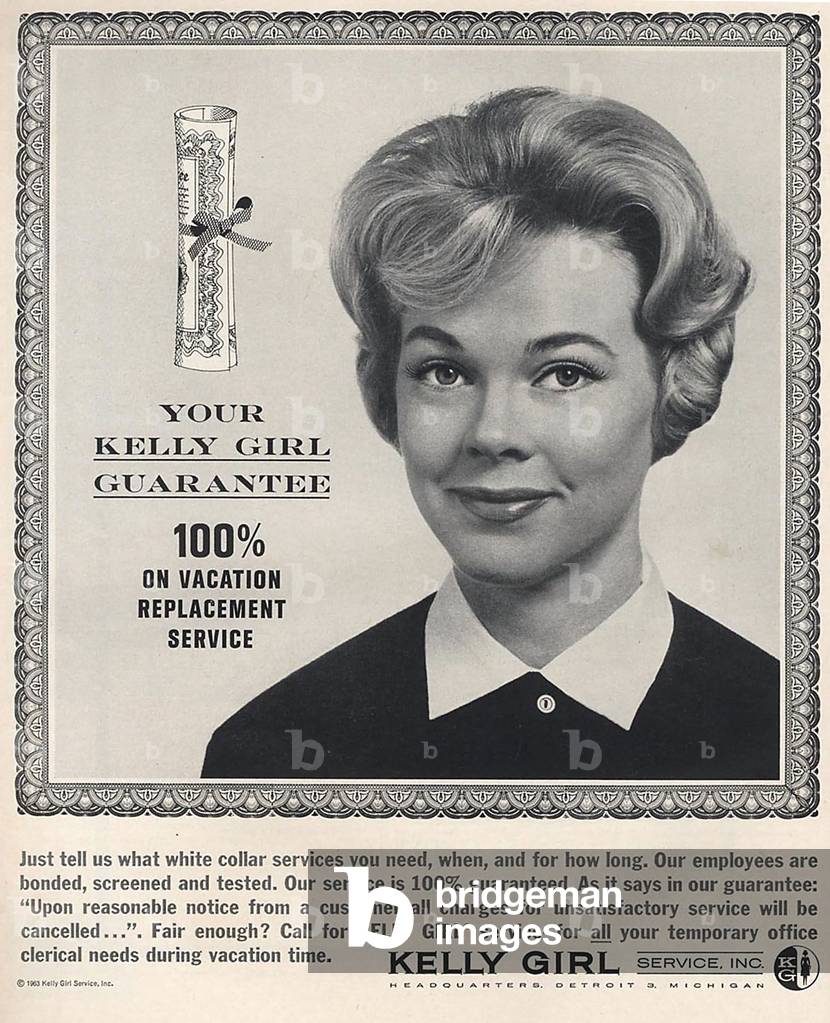 Kelly Girl Magazine Advert, USA, 1950s