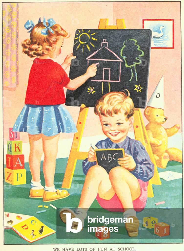 Children playing Book Plate, UK, 1950s