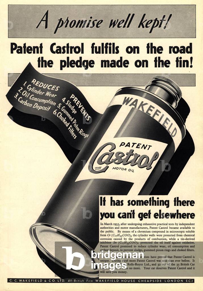 Castrol Magazine, advert, UK, 1930s