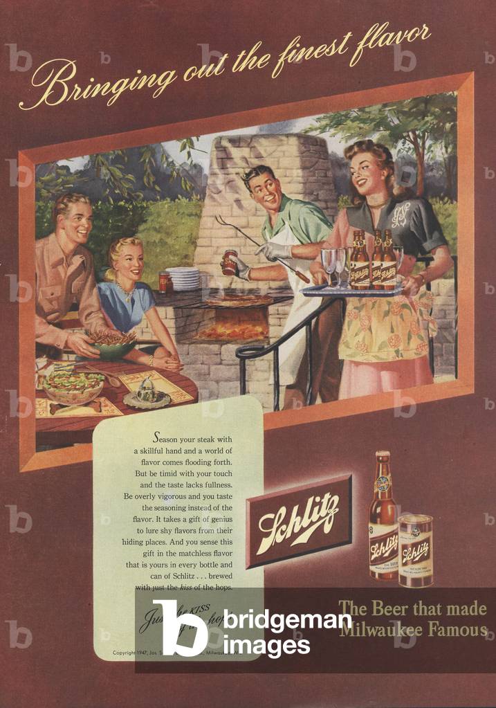 Schlitz Magazine, advert, USA, 1940s