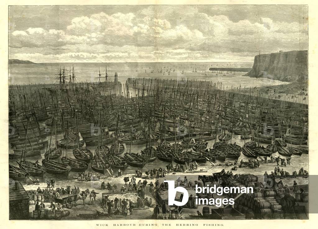 Wick Harbour, Scotland Magazine Plate, UK, 1870s