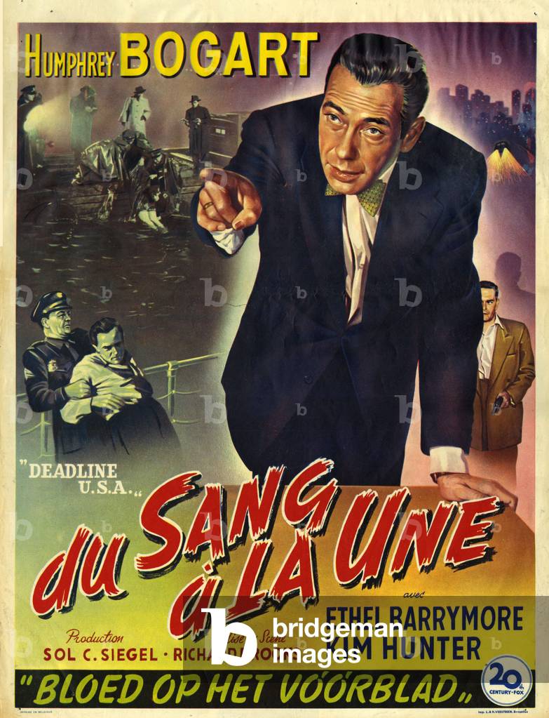 Deadline USA Film Poster, France, 1952