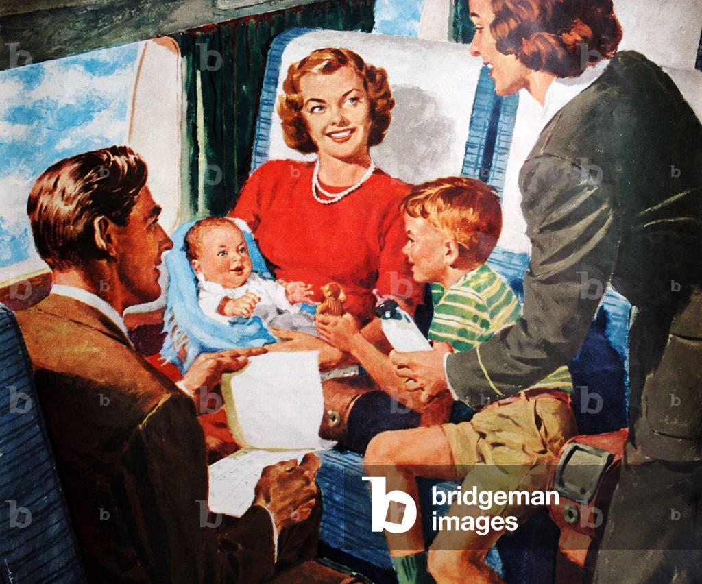 Airlines Magazine Advert (detail), USA, 1940s