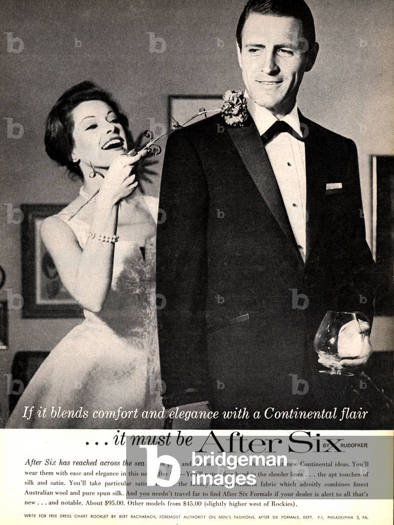 After Six Magazine, advert, USA, 1950s