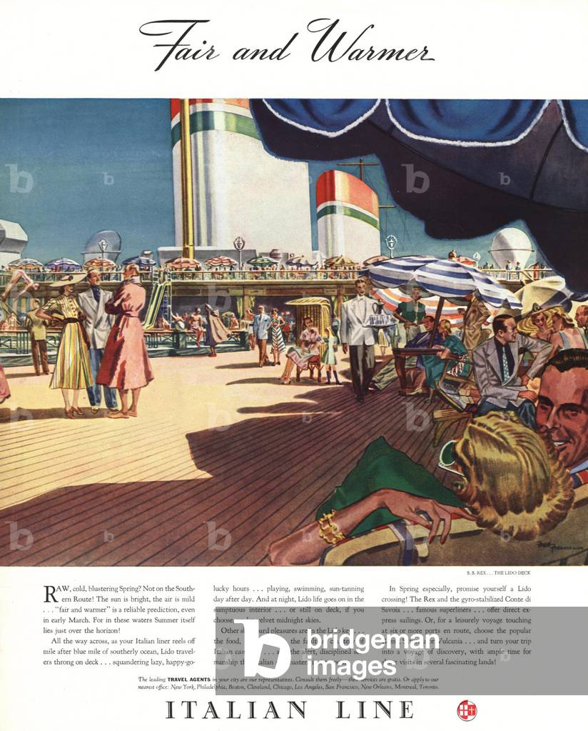 Italian Line Magazine, advert, USA, 1930s