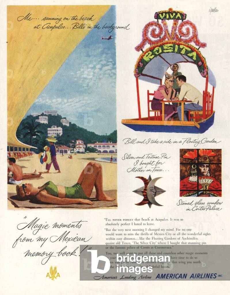 Airlines Magazine, advert, USA, 1950s