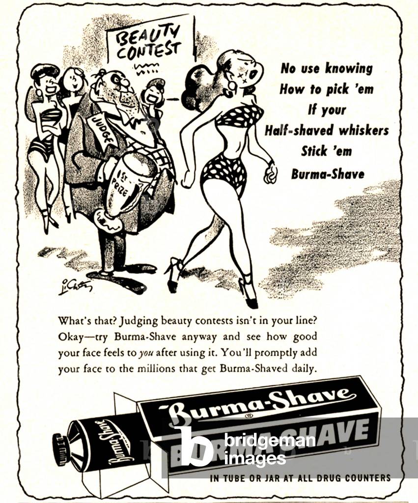 Burma Shave Magazine, advert, UK, 1950s