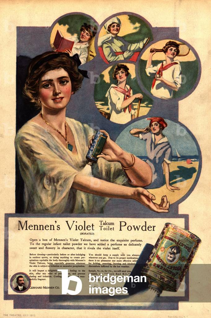 Mennen's Talcum Powder Magazine, advert, USA, 1910s