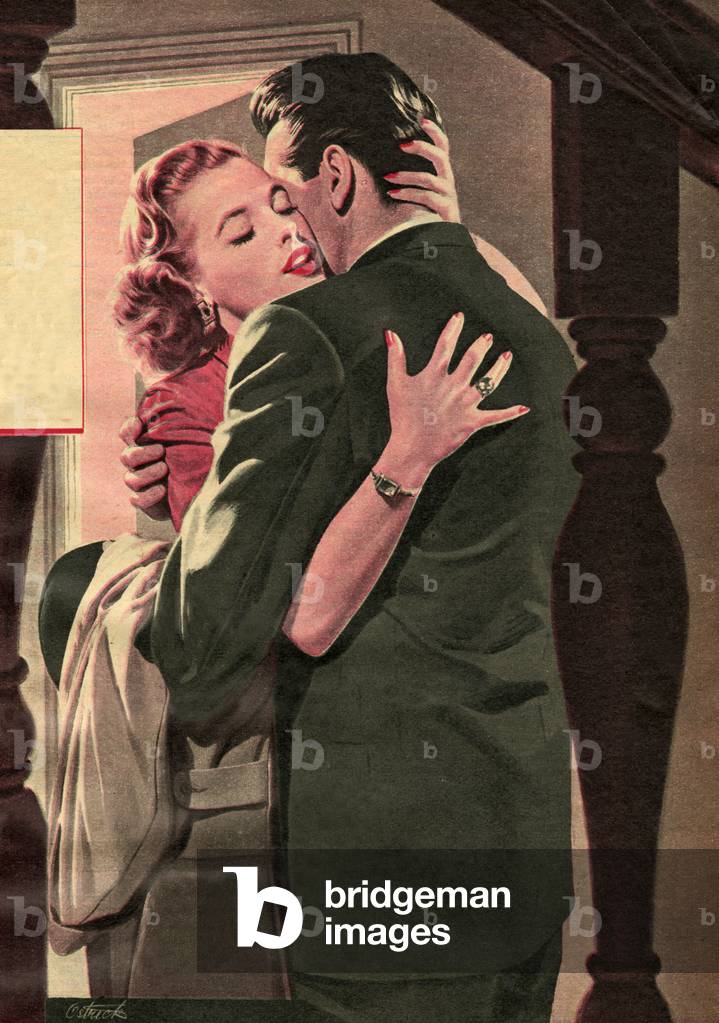 Kissing Couples, Magazine Plate, UK, 1950s