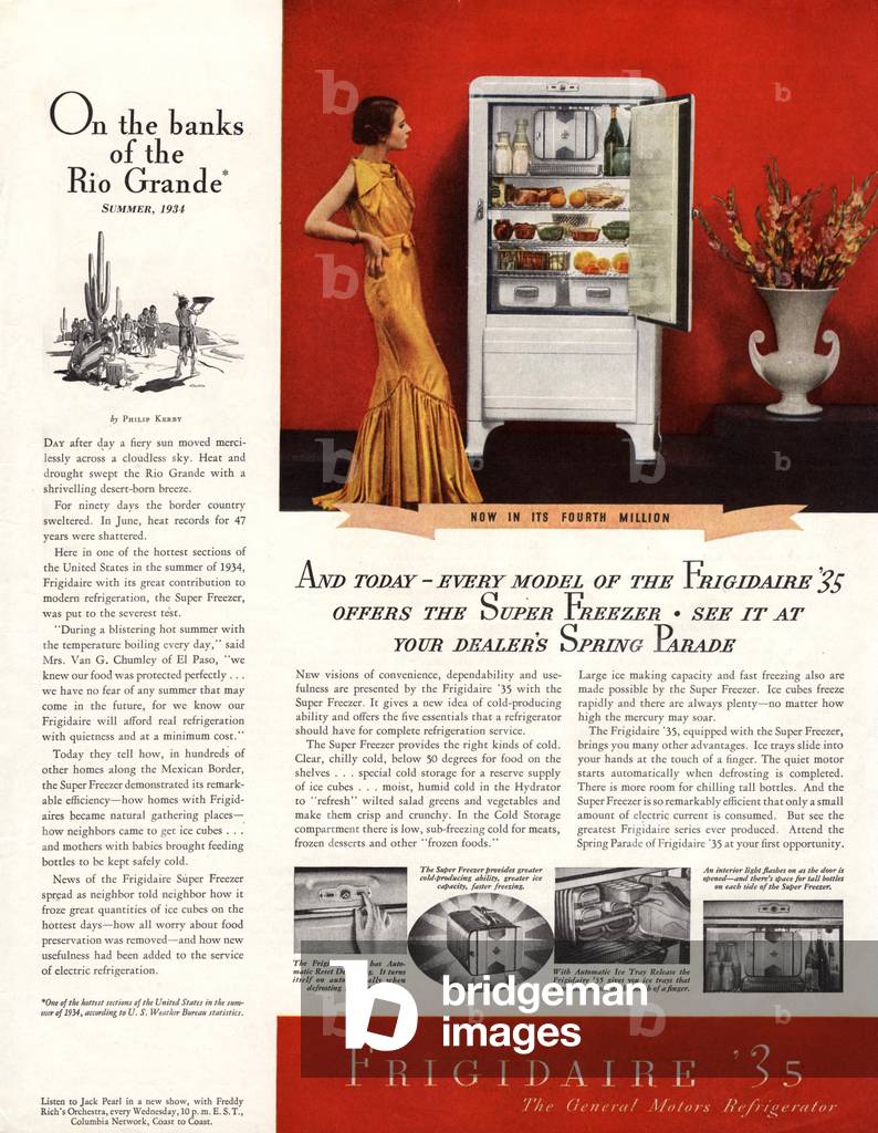 Frigidaire Magazine, advert, USA, 1930s