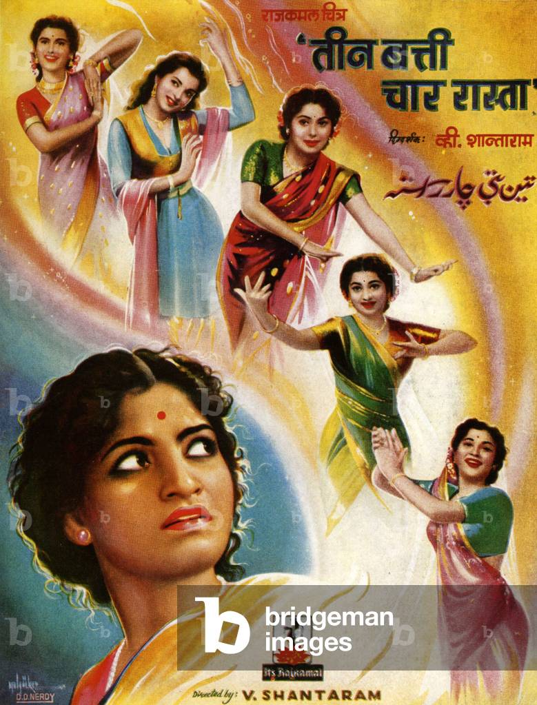 Teen Batti Char Raasta Film Poster, India, 1953