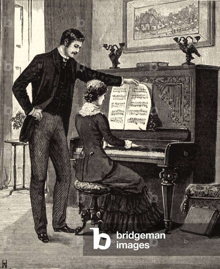 pianos playing the making music, 1890s