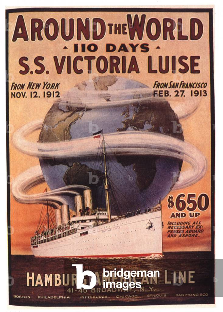 Hamburg American Line Poster, USA, 1910s