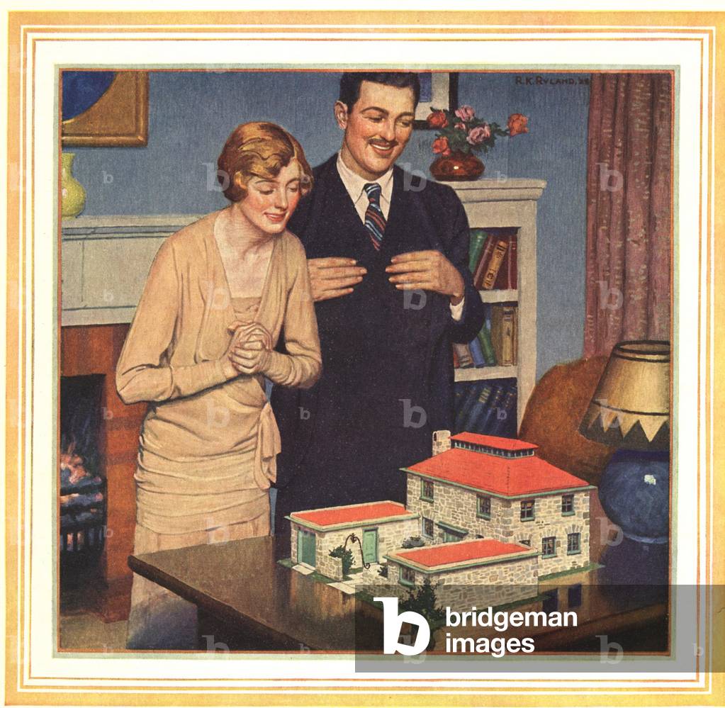 new homes property houses, 1950s (print)