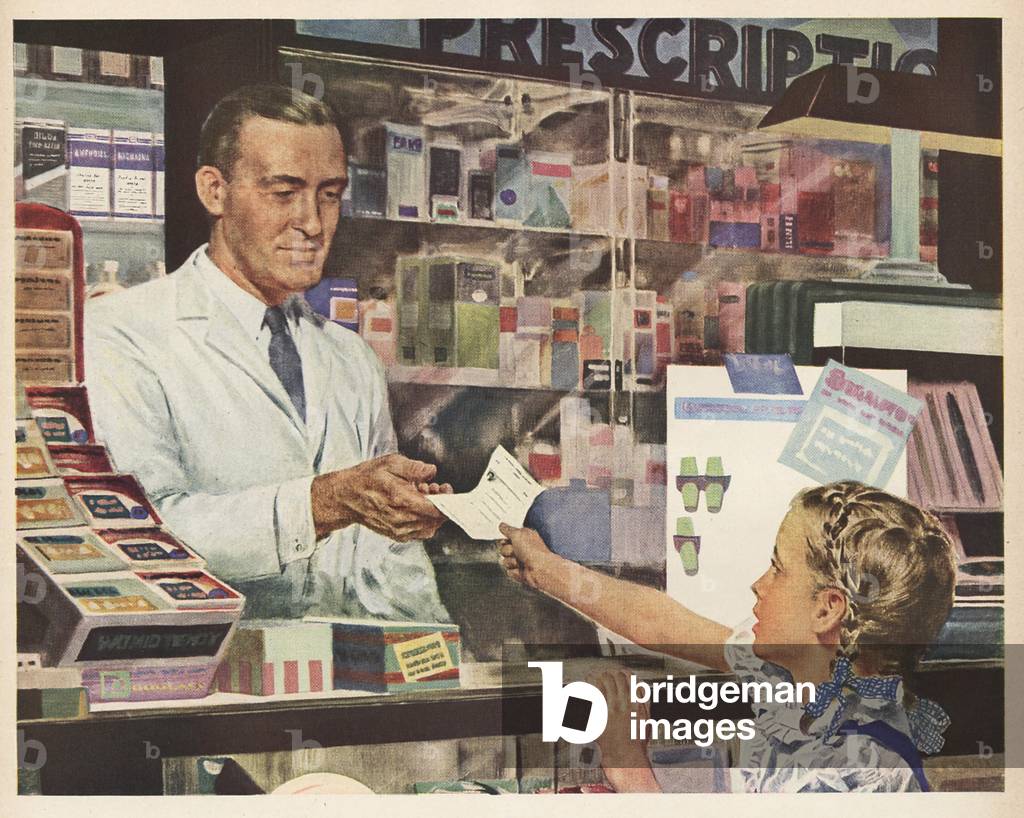 Pharmacy, Magazine Plate, USA, 1940s