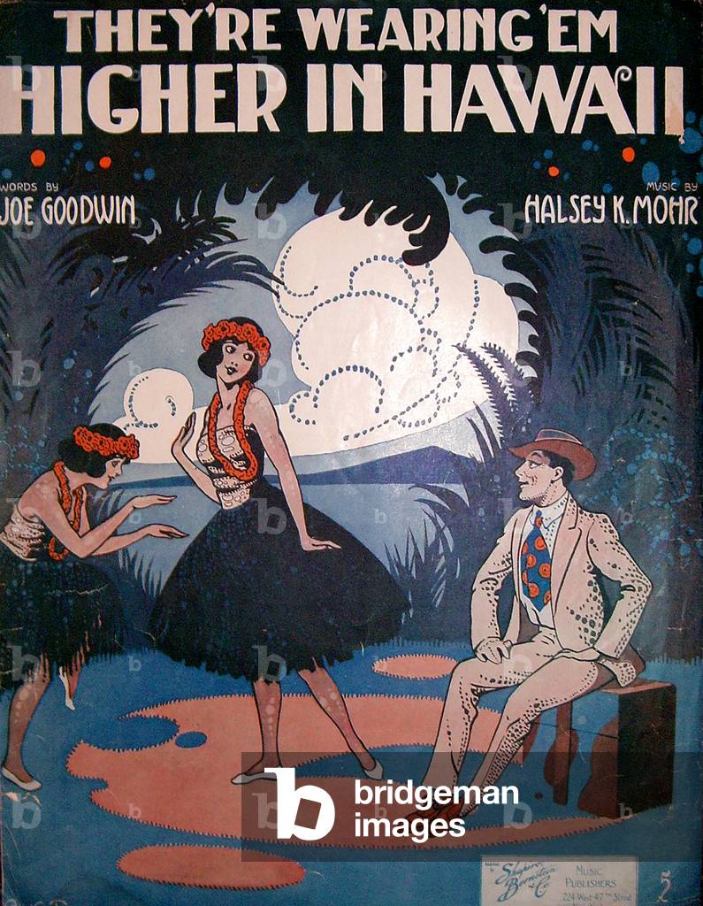 They're Wearing Em Higher in Hawaii Sheet Music Cover, USA, 1910s