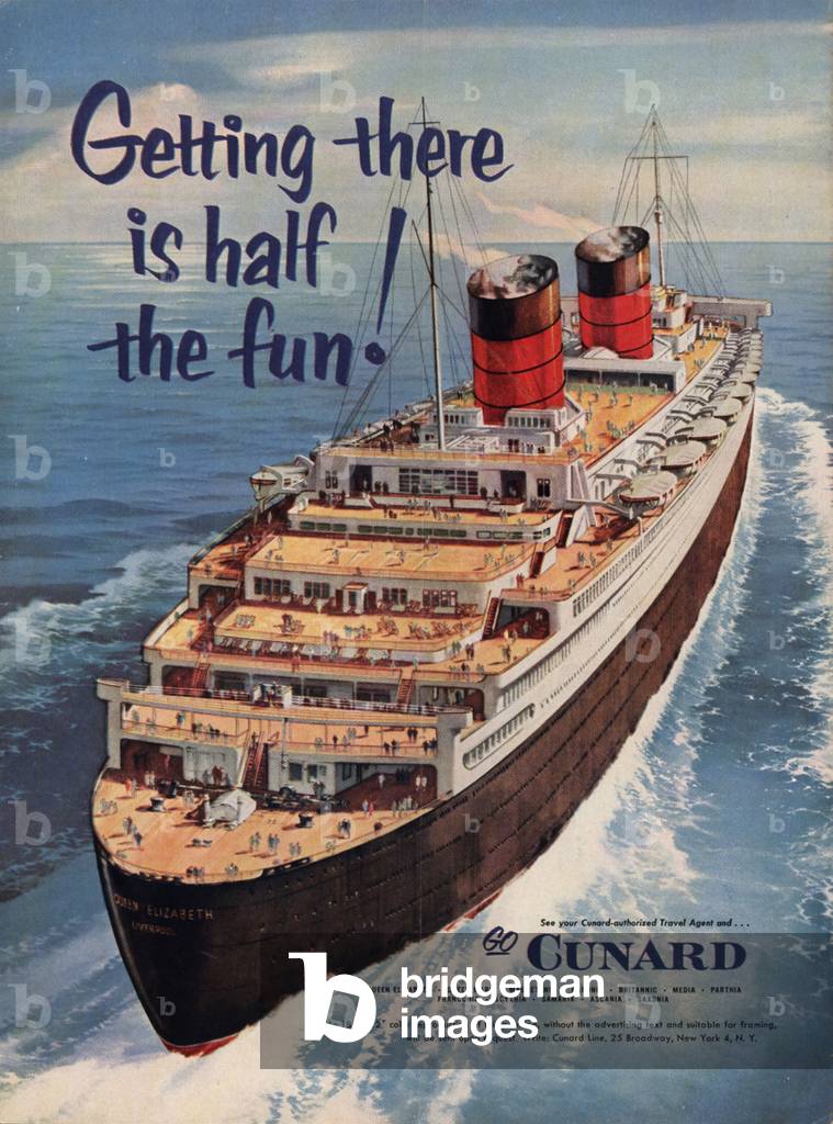 Cunard Magazine, advert, USA, 1951