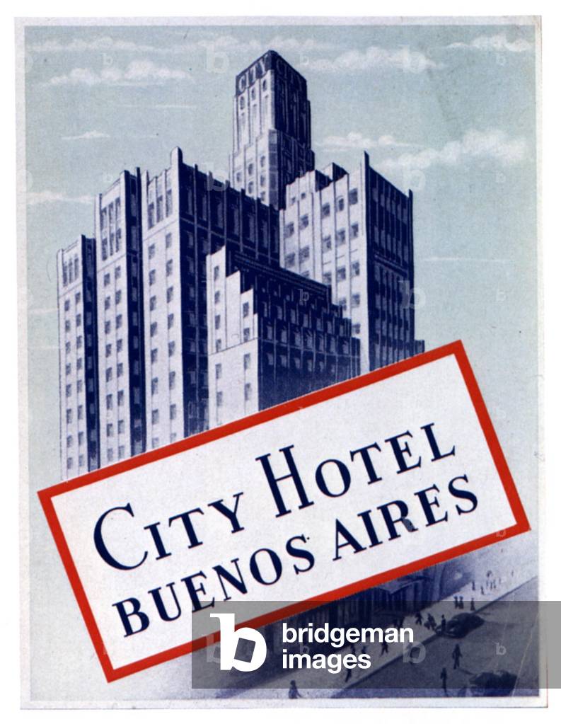 Argentina City Hotel Buenos Aires Label. 1930s