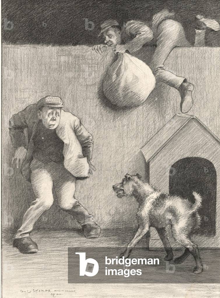 Escaping Burglars Magazine Plate, UK, 1930s