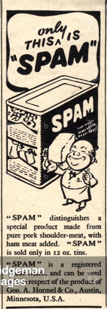 Spam Magazine, advert, USA, 1940s