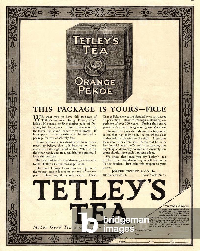 Tetley Magazine, advert, USA, 1920s