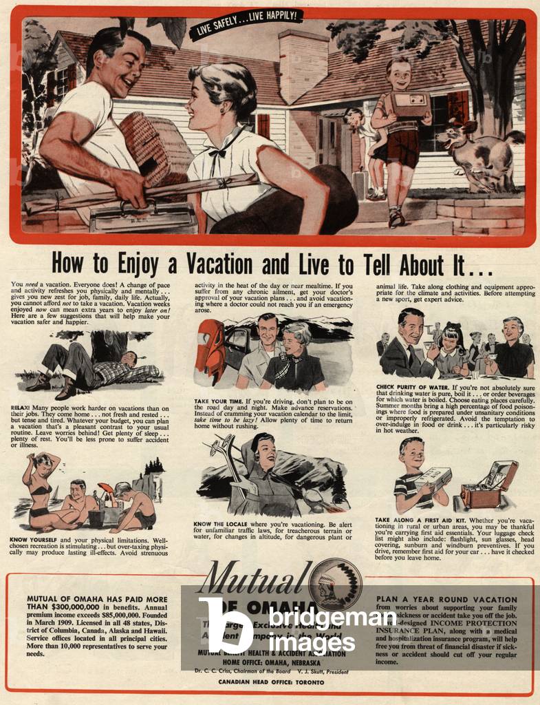 Mutual Of Omaha Magazine, advert, USA, 1940s
