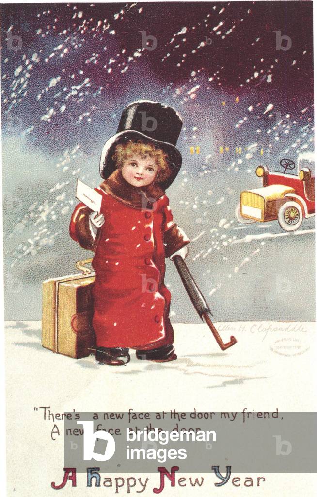 New Years Day Greetings Card, USA, 1890s