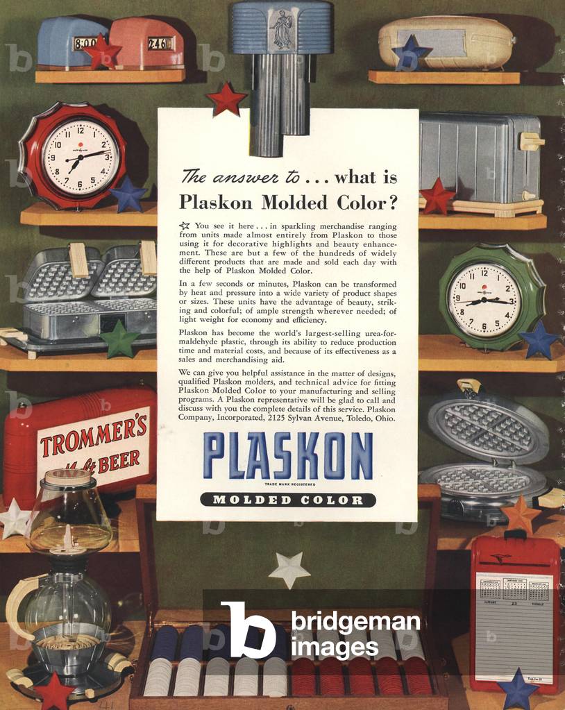 Plaskon Magazine, advert, USA, 1940s